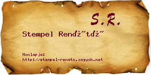 Stempel Renátó névjegykártya